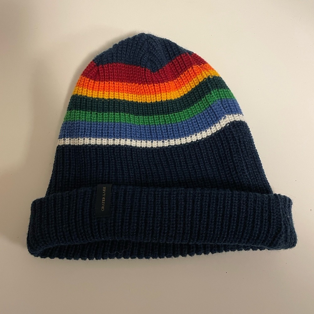 Pendleton Woolen Mills Crater Lake National Park Rainbow Stripe‎ Beanie Hat